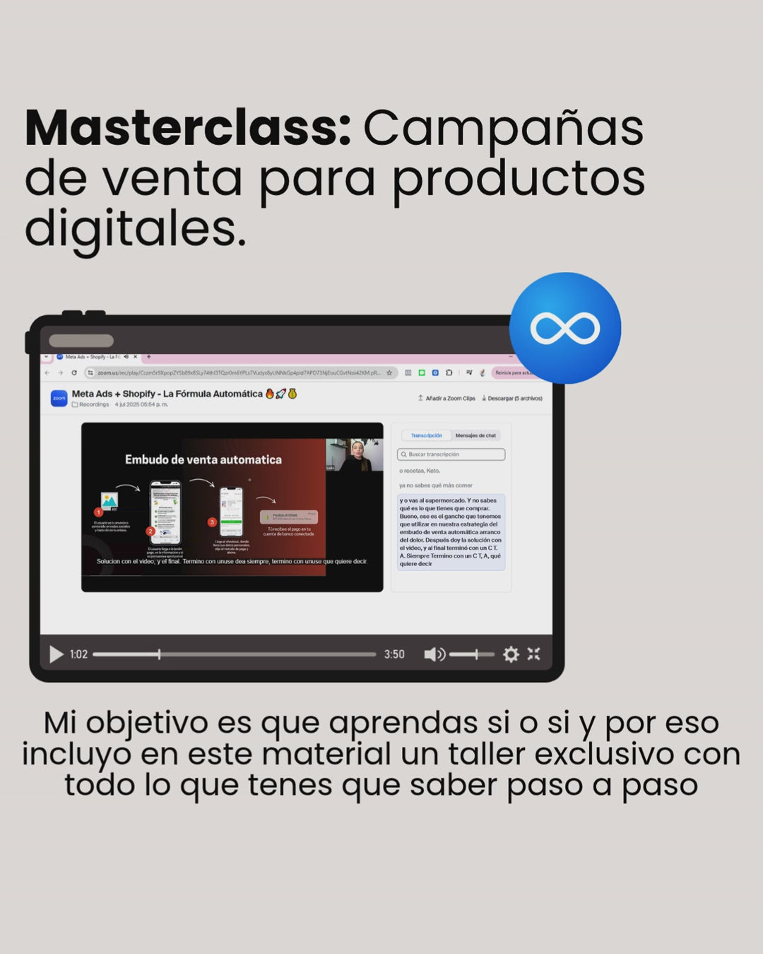 Masterclass: Crear campañas publicitarias de venta para productos digitales